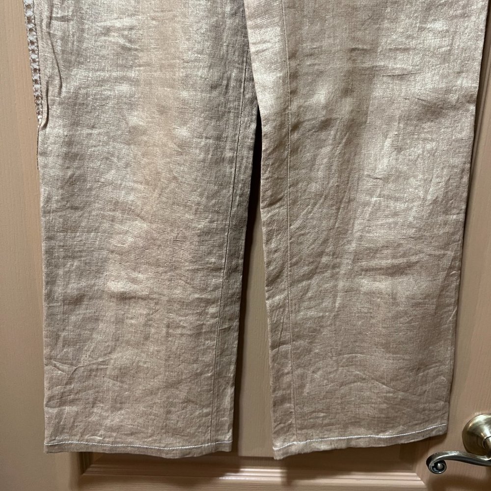 ❤️NWOT❤️ Roberto Cavalli Beige/Gold Linen Pants Vintage Made in Italy S… - Picture 7 of 16